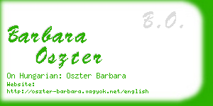 barbara oszter business card